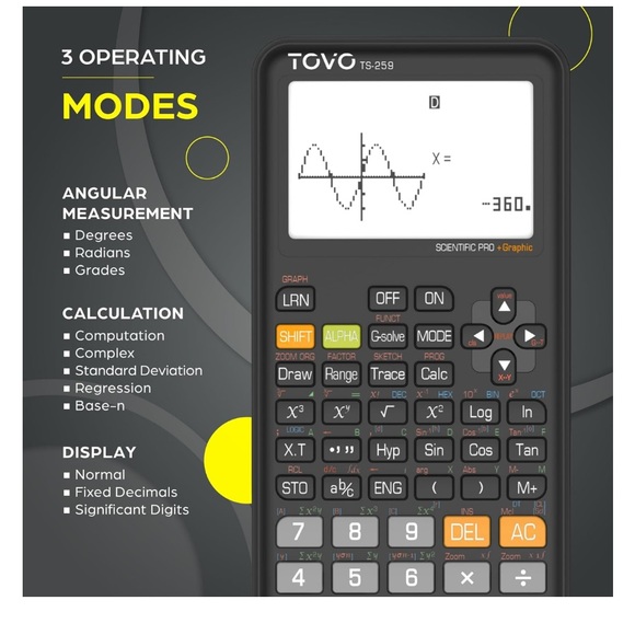 Tovo Scientific Calculator with Graphing Functions - Picture 6 of 11